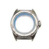 Silver / Blue Stainless steel Watch Case 42 mm