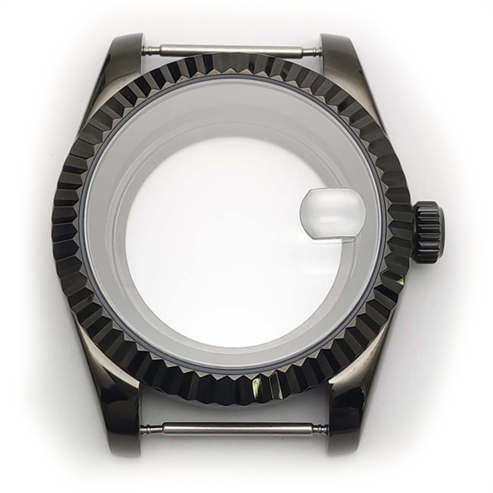 Black Stainless steel Watch Case 39 mm