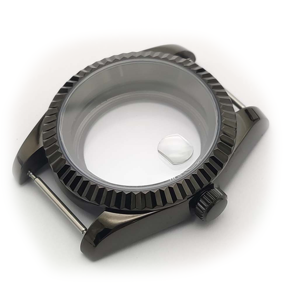 Black Stainless steel Watch Case 39 mm