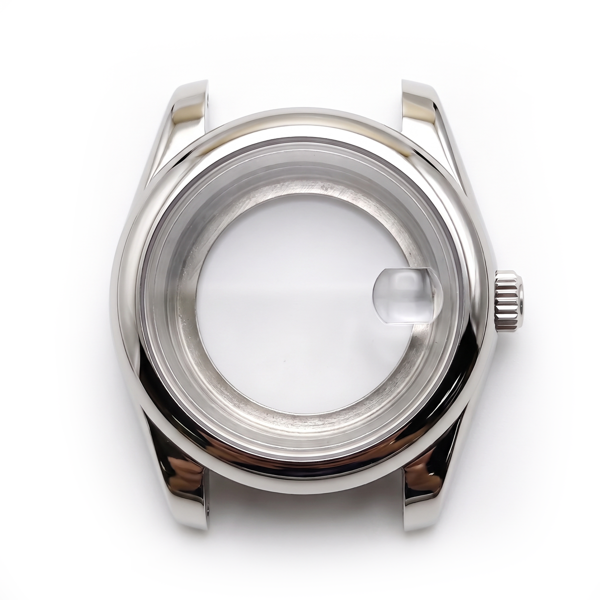 Silver Stainless steel Watch Case 39 mm