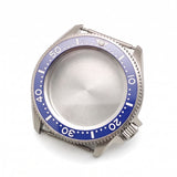 Silver / Blue / White Stainless steel Watch Case 42 mm