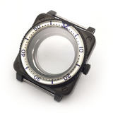 Black / White / Blue Stainless steel Watch Case 42 mm