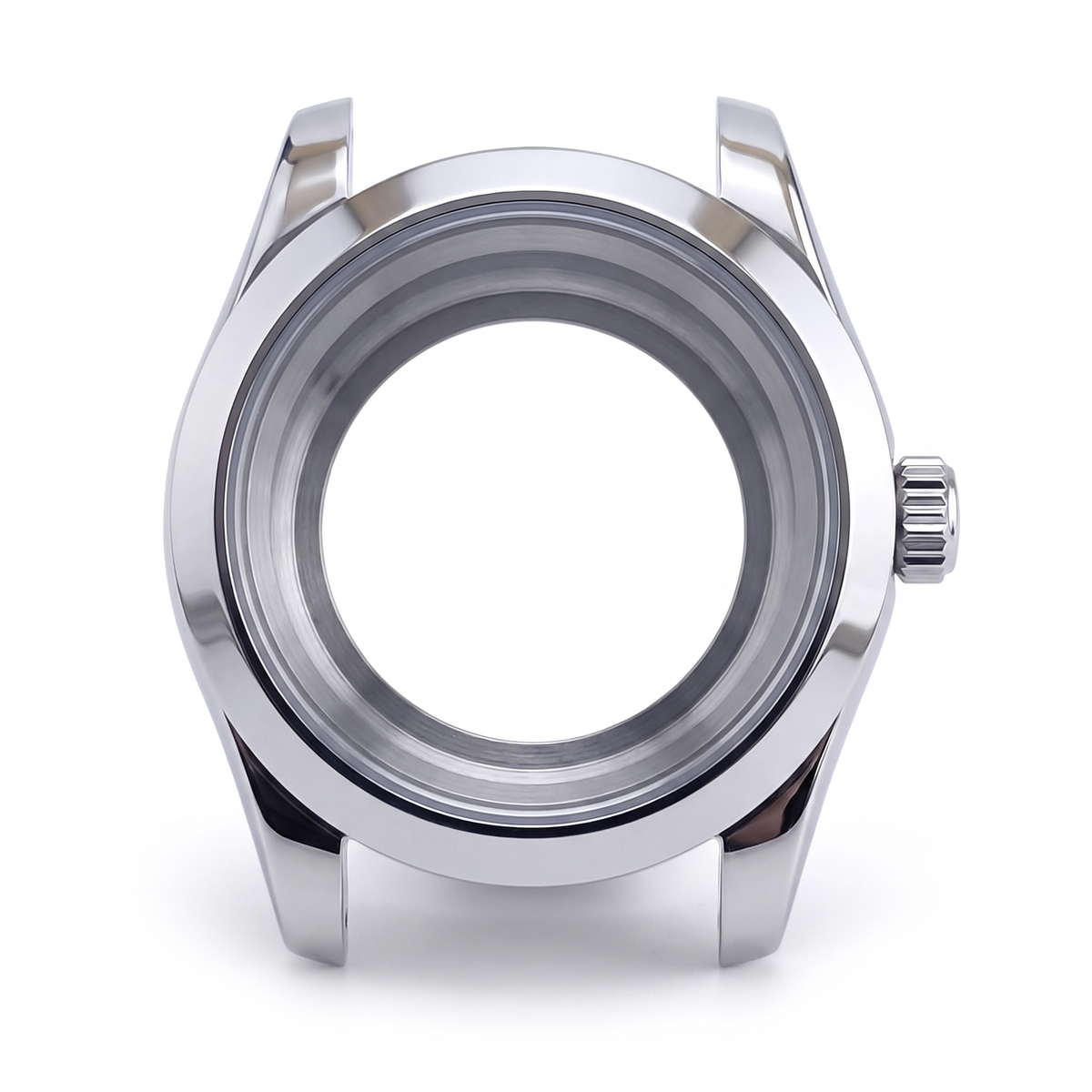 Silver Stainless steel Watch Case 39 mm