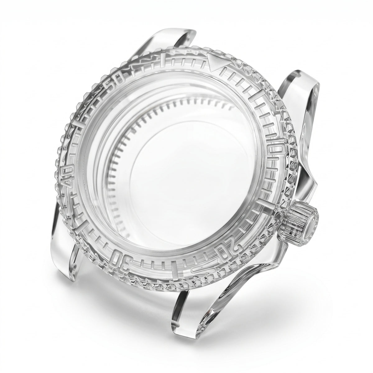 Transparent / White Acrylic Watch Case 40.5 mm