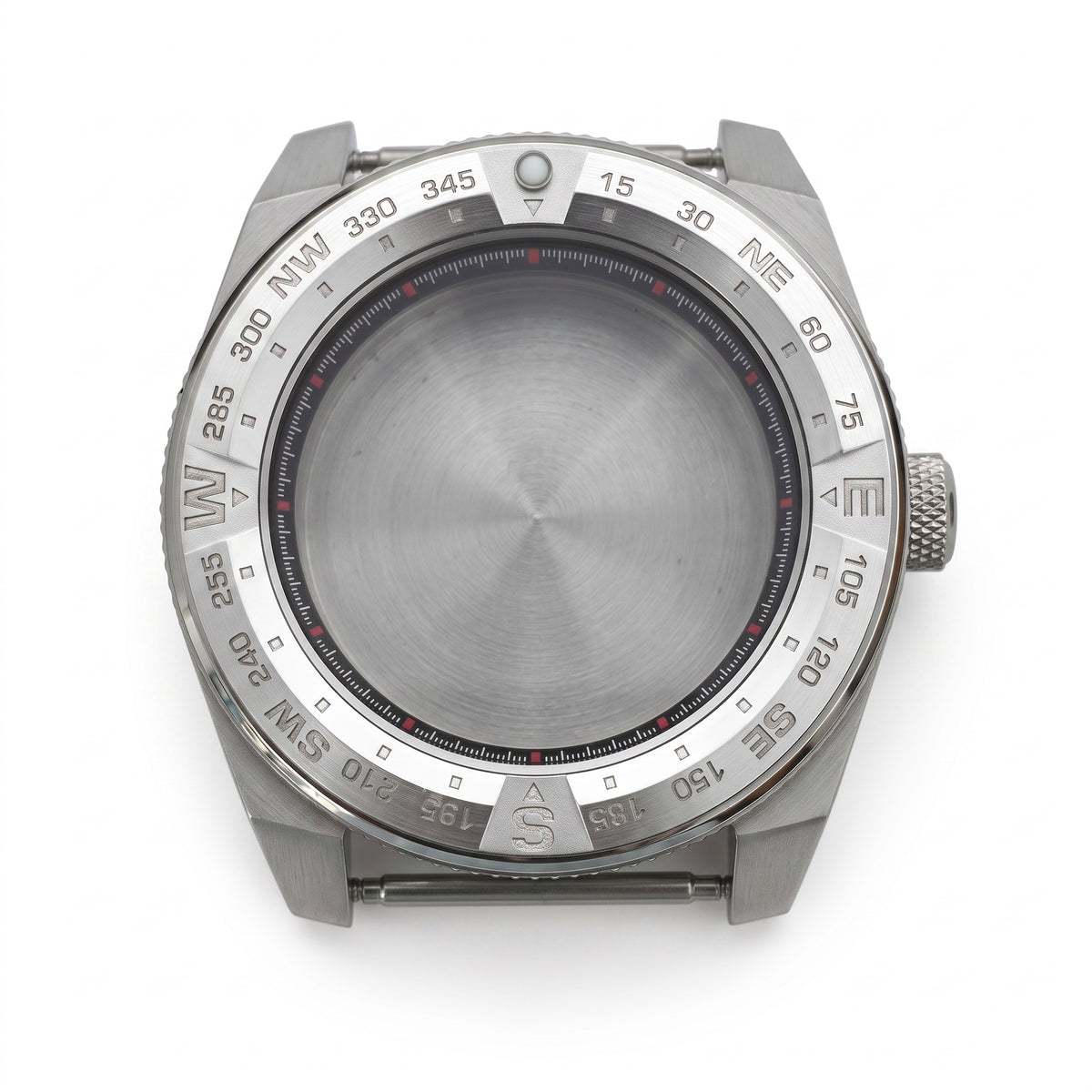 Silver Stainless steel Watch Case 43 mm