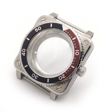 Silver / Red / Black Stainless steel Watch Case 42 mm