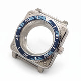 Silver / Blue Stainless steel Watch Case 42 mm