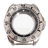 Silver / Black Stainless steel Watch Case 44 mm