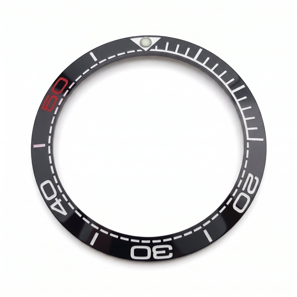 Black / White / Red Ceramic Bezel Insert 38 mm