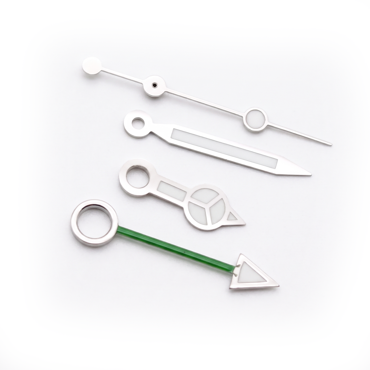Silver / Green Watch Hands
