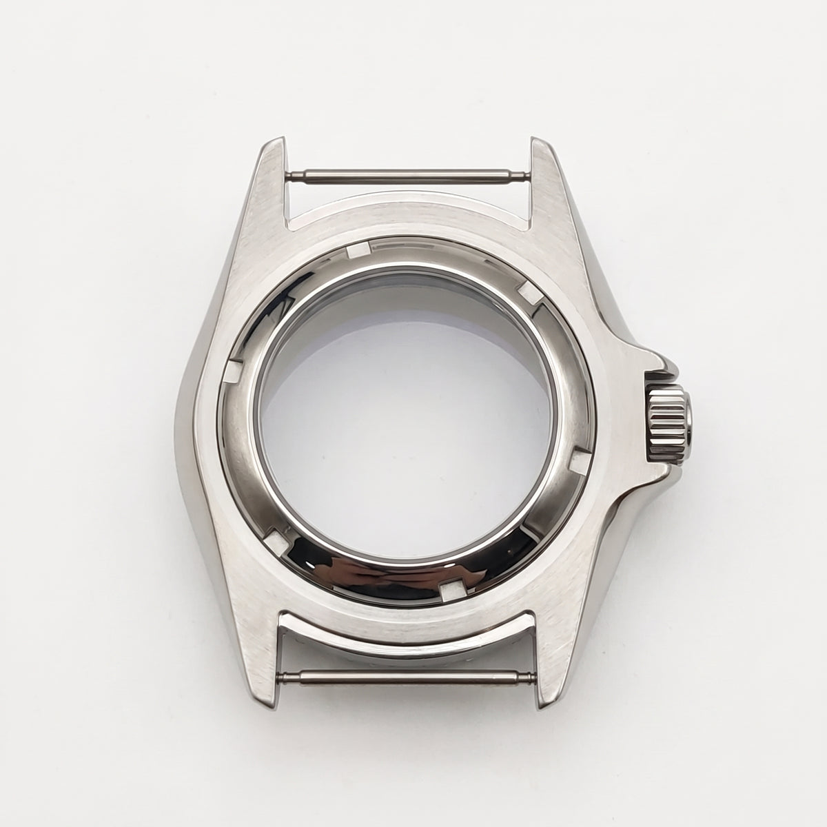 Silver / Blue Stainless steel Watch Case 42 mm