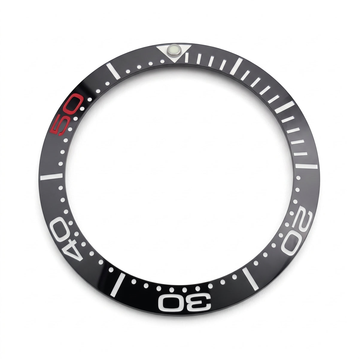 Black / White / Red Ceramic Bezel Insert 38 mm