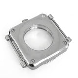 Silver / Red / Black Stainless steel Watch Case 42 mm