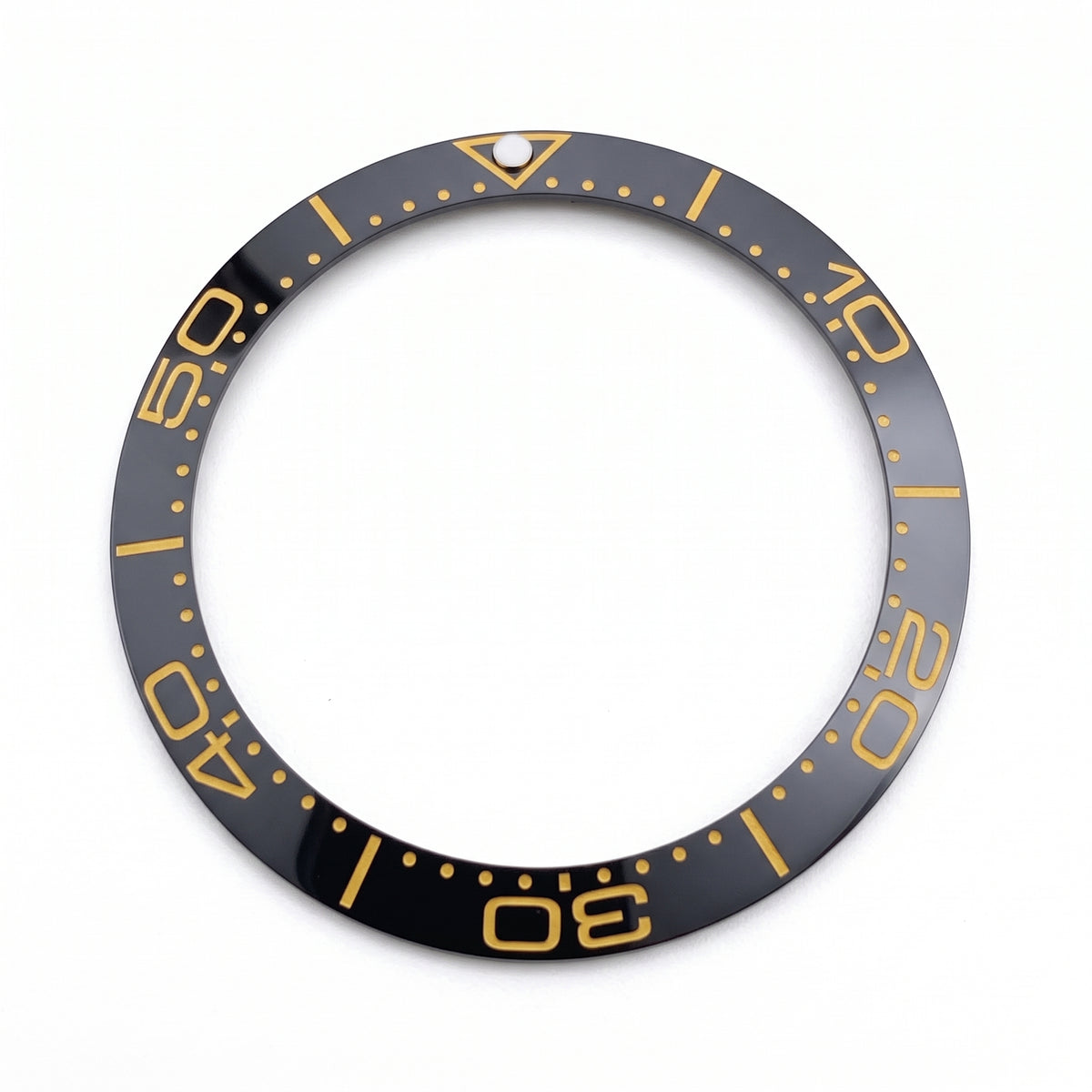 Black / Yellow Ceramic Bezel Insert 38 mm