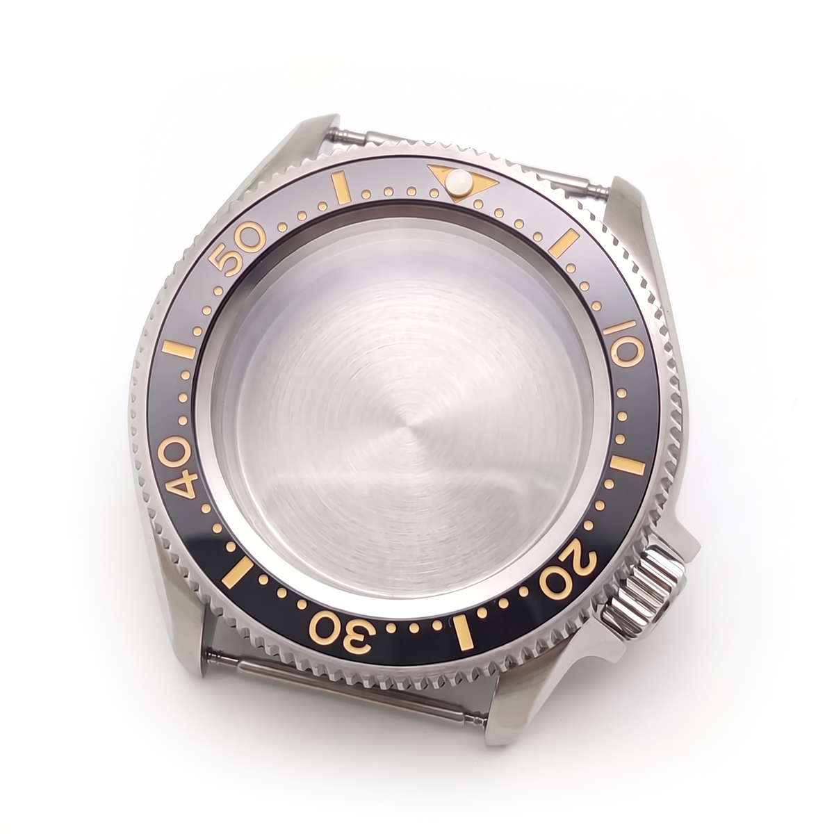Silver / Black / Yellow Stainless steel Watch Case 42 mm