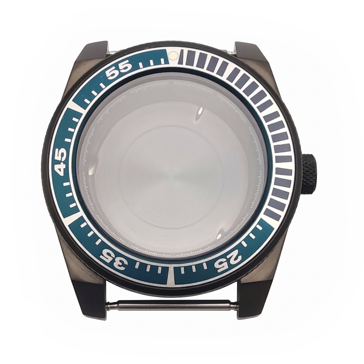Black / Blue / White Stainless steel Watch Case 43 mm