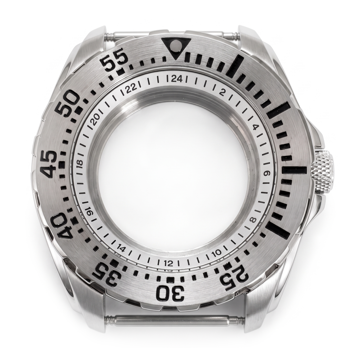 Silver / White Stainless steel Watch Case 44 mm