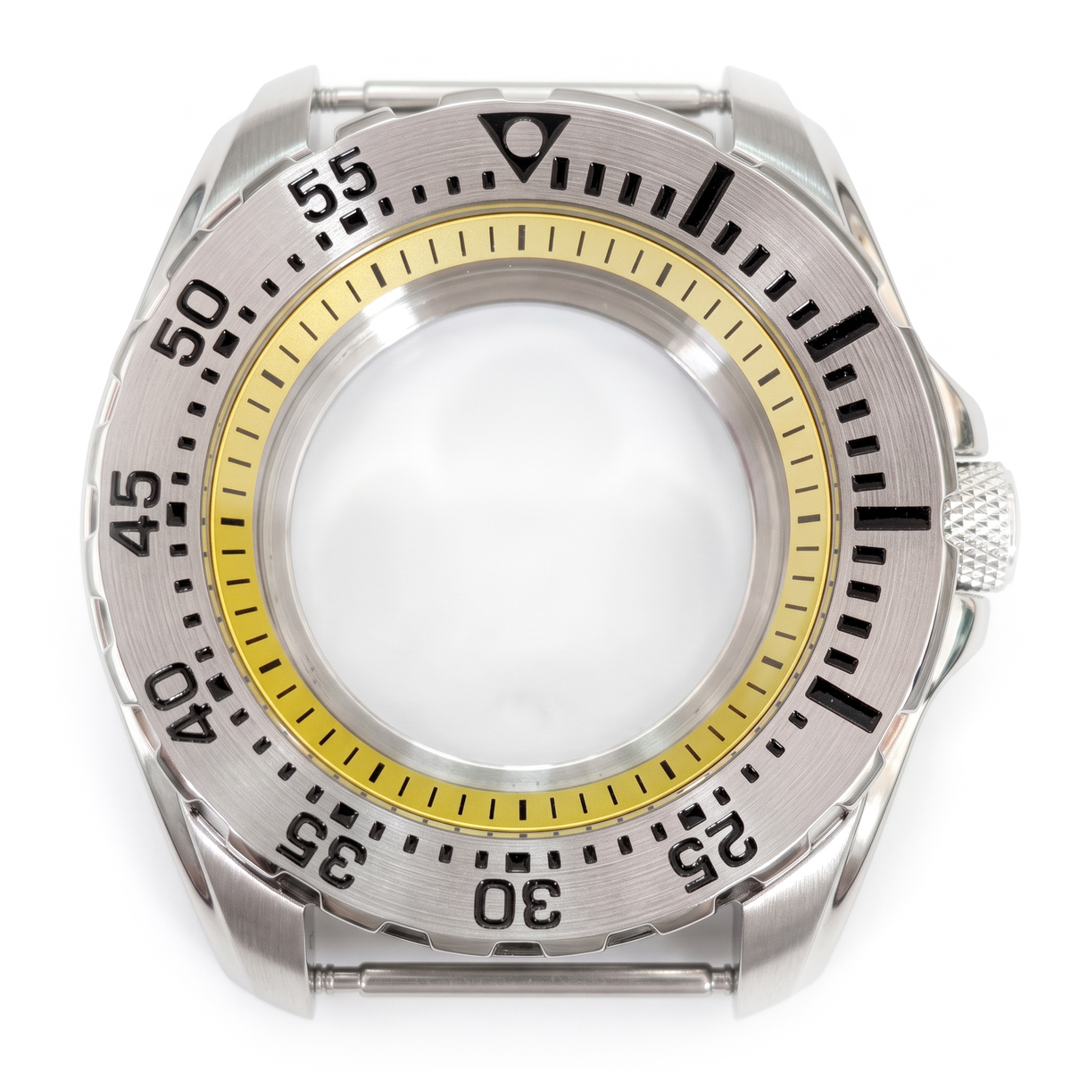 Silver / Yellow Stainless steel Watch Case 44 mm