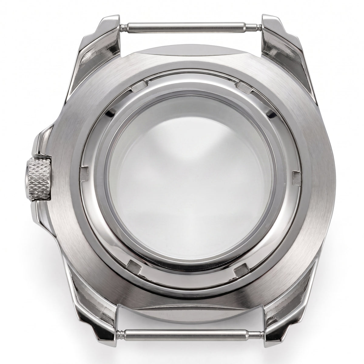 Silver / White Stainless steel Watch Case 44 mm