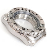 Silver / Black Stainless steel Watch Case 44 mm