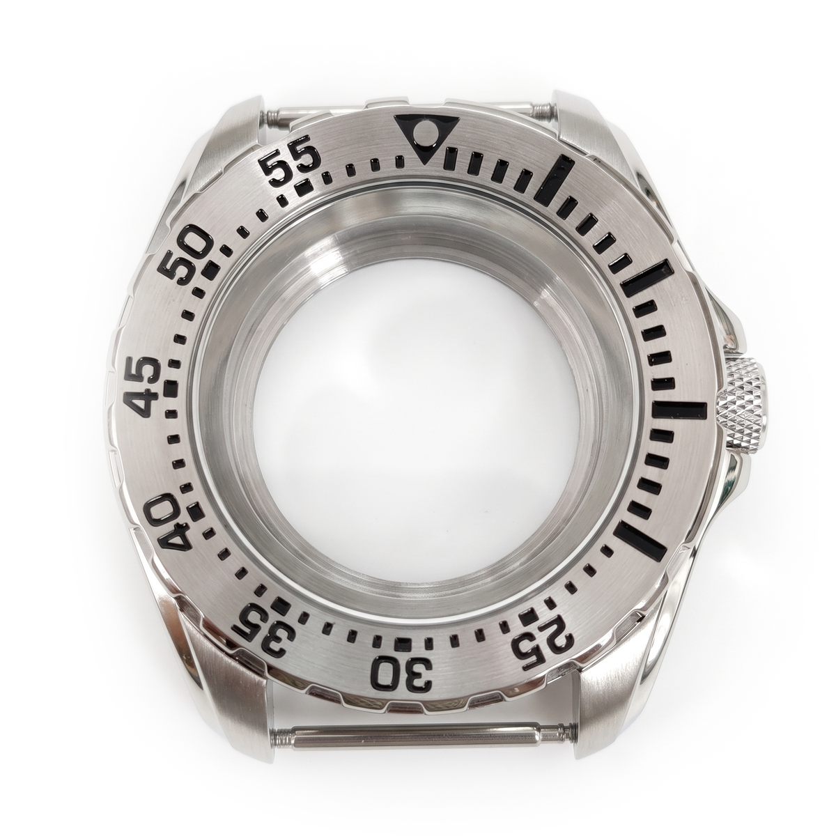 Silver Stainless steel Watch Case 44 mm