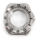 Silver / White Stainless steel Watch Case 44 mm