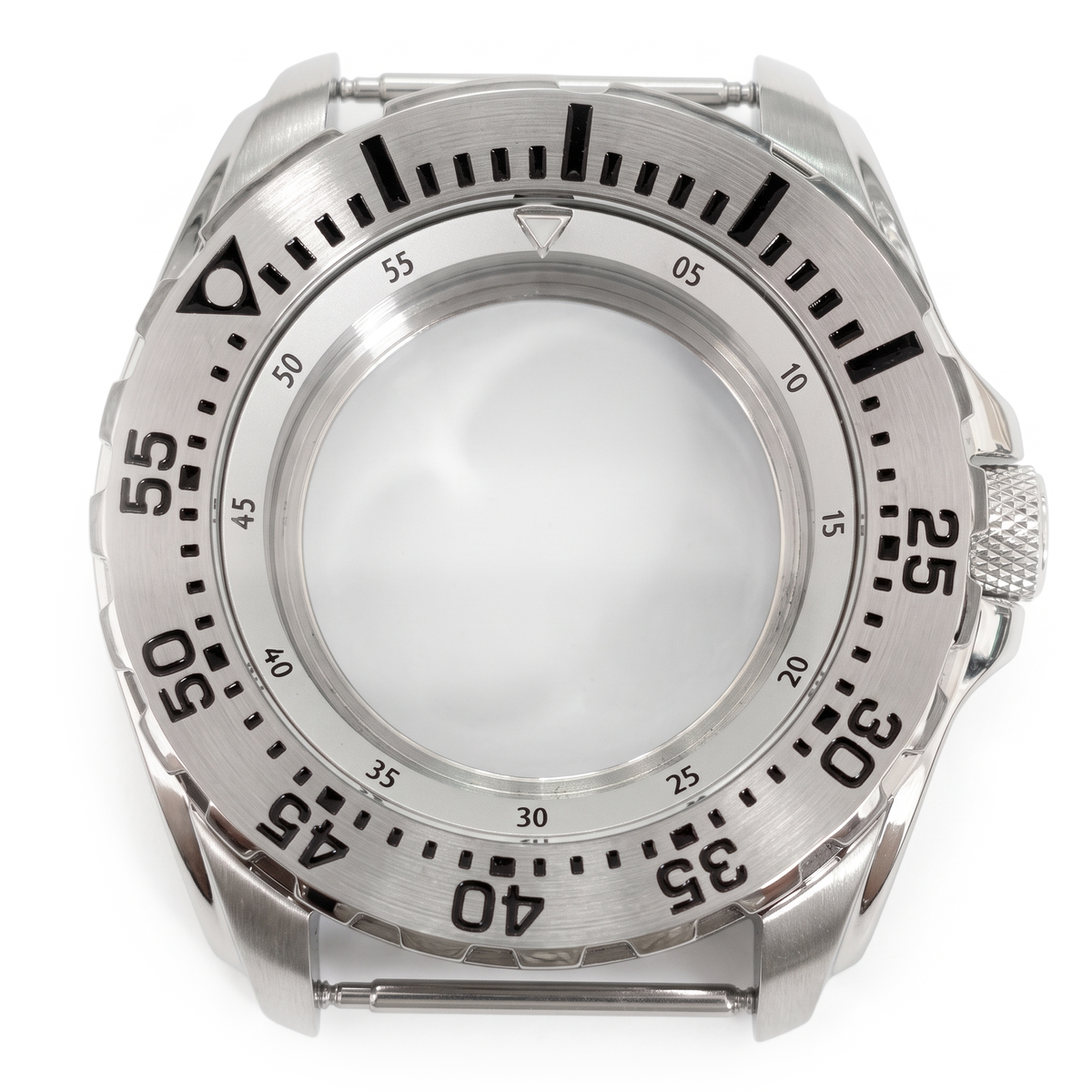 Silver / White Stainless steel Watch Case 44 mm