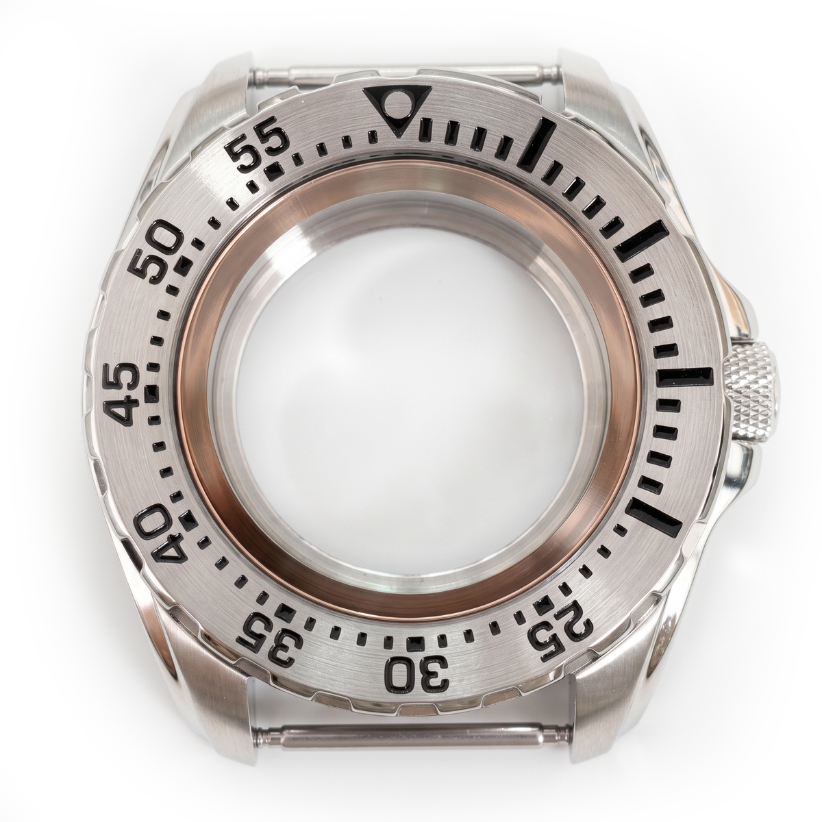 Silver / Bronze Stainless steel Watch Case 44 mm