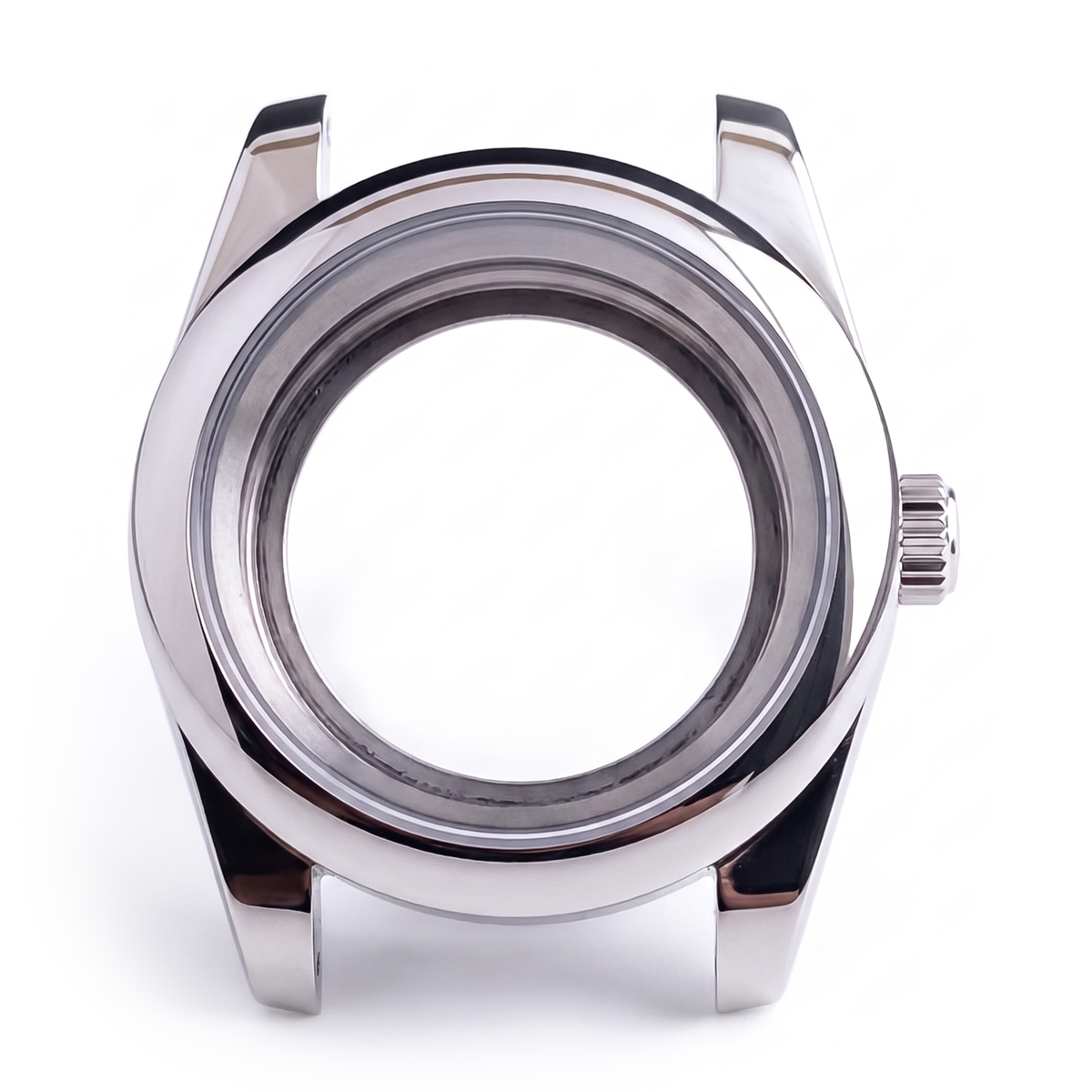 Silver Stainless steel Watch Case 39 mm