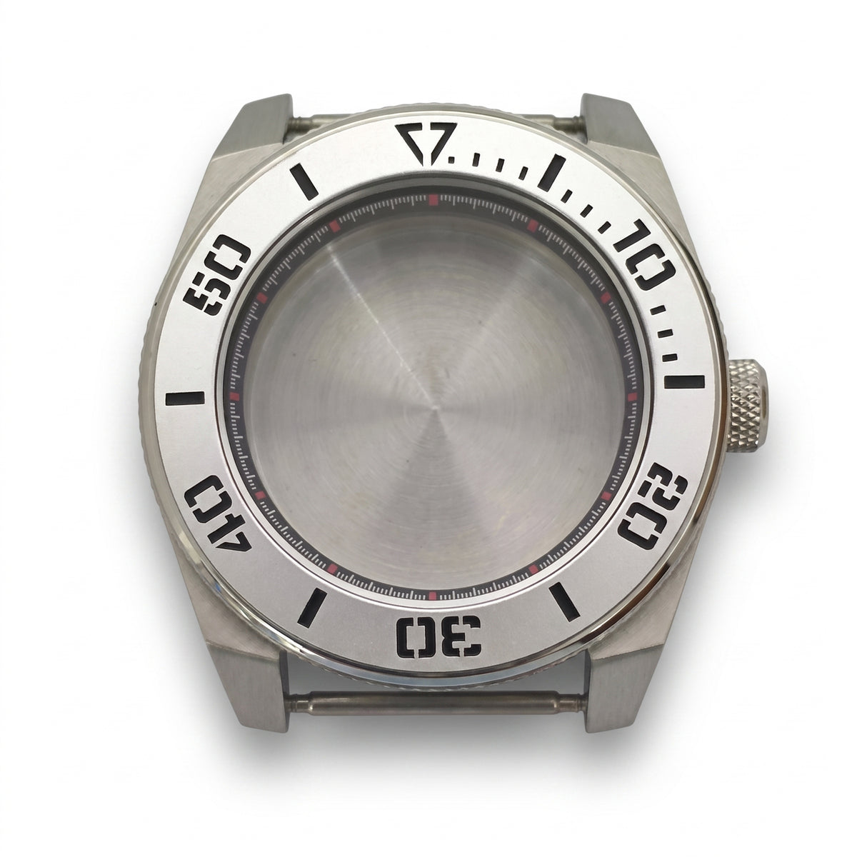 Silver Stainless steel Watch Case 43 mm