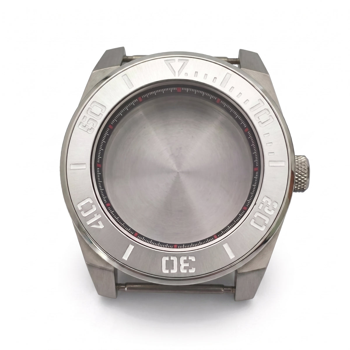 Silver Stainless steel Watch Case 43 mm