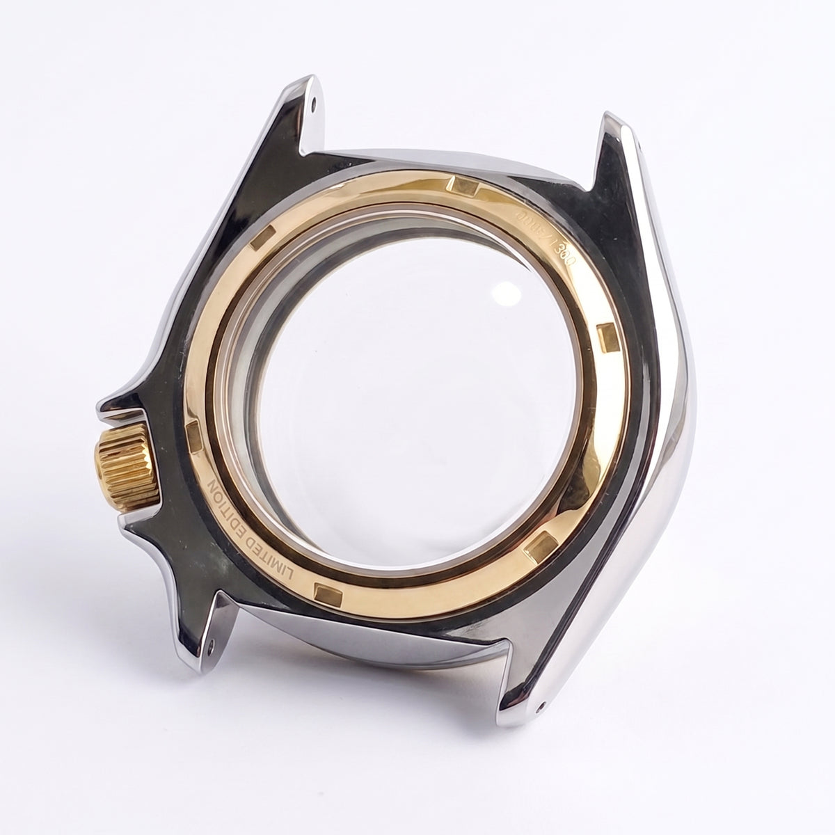 Silver / Orange Stainless steel Watch Case 40.5 mm