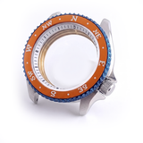 Silver / Blue / Orange Stainless steel Watch Case 40.5 mm