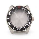 Silver / Black Stainless steel Watch Case 43 mm